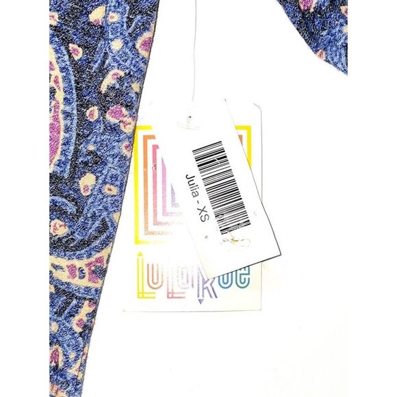 LuLaRoe Julia Dress Paisley Purple XS - Picture 3 of 3